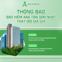 THÔNG BÁO THAY ĐỔI ĐỊA ĐIỂM TỔNG CÔNG TY CỔ PHẦN BẢO HIỂM AAA - CHI NHÁNH TÂN SƠN NHẤT (CẬP NHẬT THÁNG 3/2026)