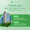 THÔNG BÁO THAY ĐỔI ĐỊA ĐIỂM TỔNG CÔNG TY CỔ PHẦN BẢO HIỂM AAA - CHI NHÁNH BẮC GIANG (CẬP NHẬT THÁNG 05/2026)