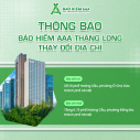 THÔNG BÁO THAY ĐỔI ĐỊA ĐIỂM TỔNG CÔNG TY CỔ PHẦN BẢO HIỂM AAA - CHI NHÁNH THĂNG LONG (CẬP NHẬT THÁNG 4/2026)