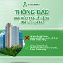THÔNG BÁO THAY ĐỔI ĐỊA ĐIỂM TỔNG CÔNG TY CỔ PHẦN BẢO HIỂM AAA – CHI NHÁNH ĐÀ NẴNG