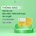 THÔNG BÁO MẤT ẤN CHỈ BẢO HIỂM TNDS BẮT BUỘC XE CƠ GIỚI - CHI NHÁNH SÀI GÒN 