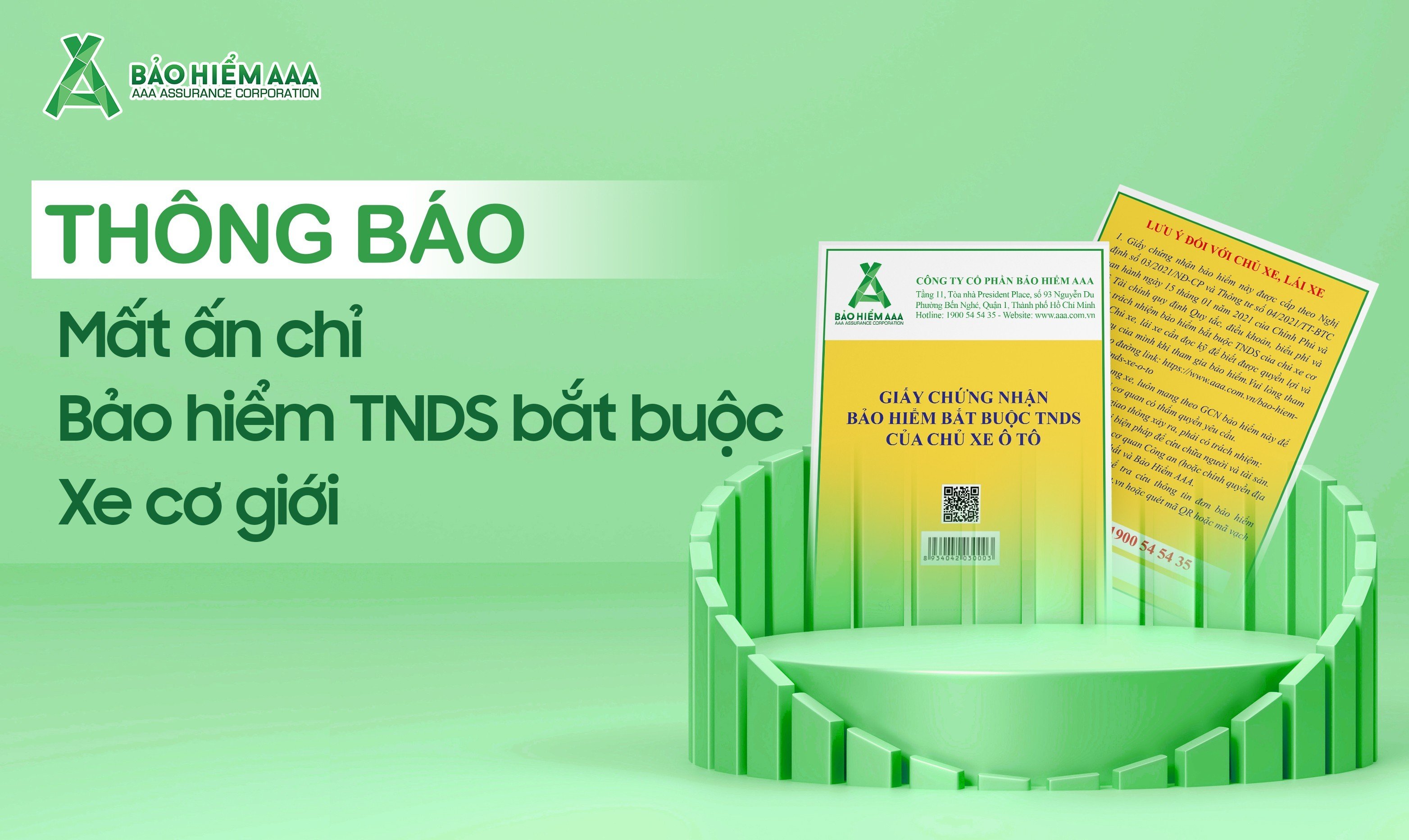 THÔNG BÁO MẤT ẤN CHỈ BẢO HIỂM TNDS BẮT BUỘC XE CƠ GIỚI